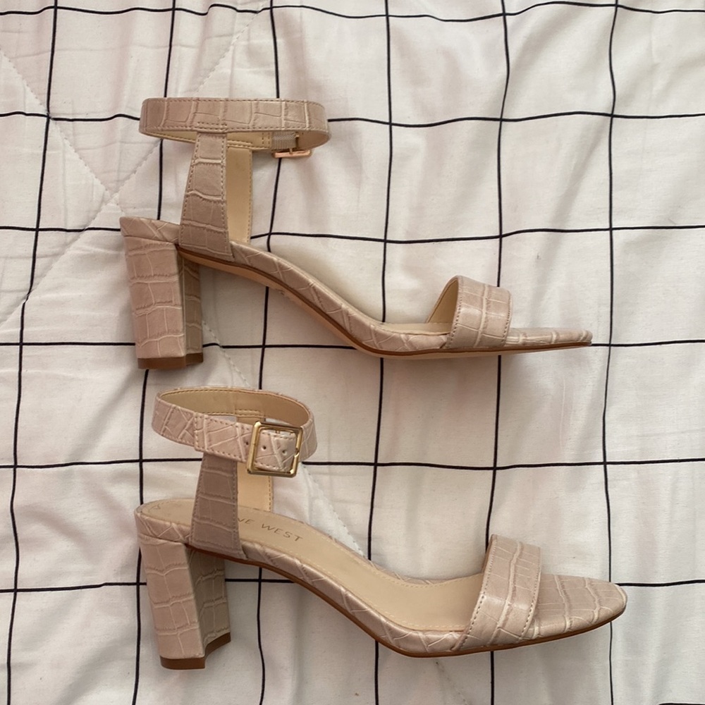 Nine West Pruce Ankle Strap Block Heel Sandals